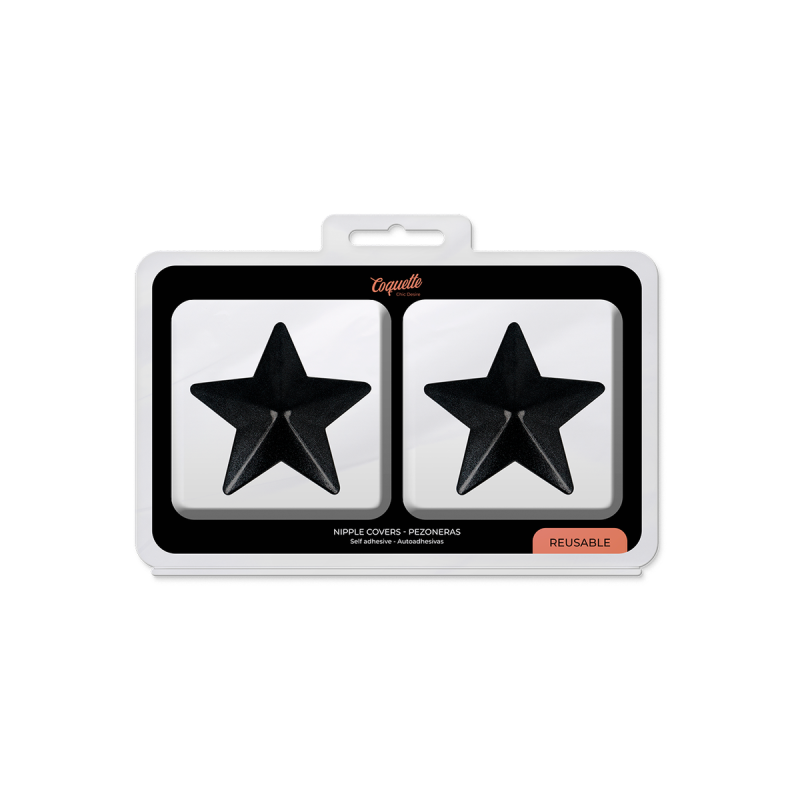 Coquette Chic Desire - Cubre Pezones Metal Estrellas Negras |