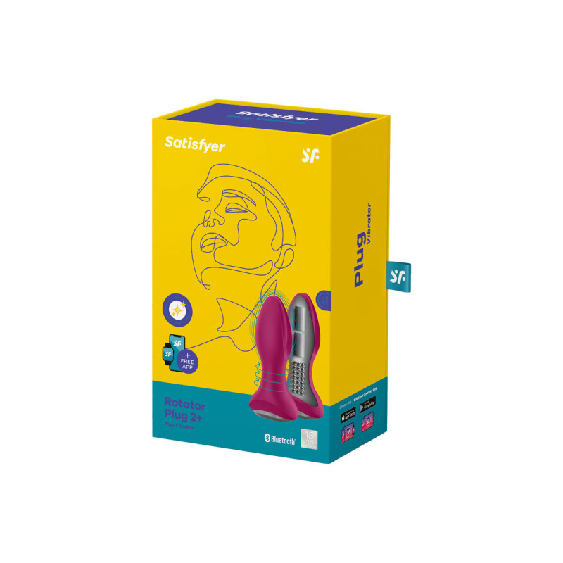 Satisfyer - Rotator Plug 2+ Plug Vibrador App Rojo | Vybes.it