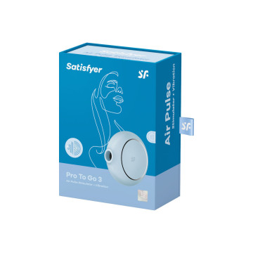 Satisfyer - Pro To Go 3 Estimulador Y Vibrador Doble Azul | Vybes.it