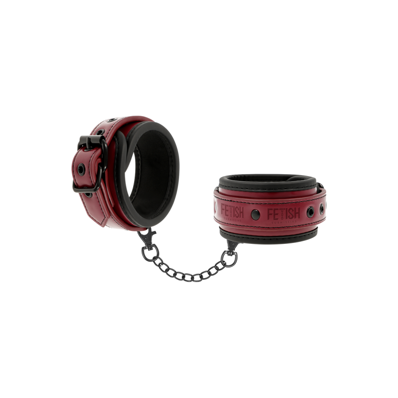 Fetish Submissive Dark Room - Menottes En Cuir Végan Avec Doublure