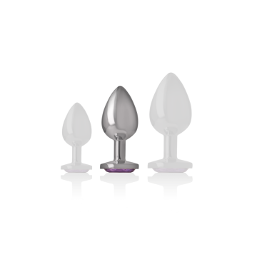 Intense - Plug Anal Metal Aluminio Con Cristal Violeta Talla M |
