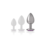Intense - Plug Anal Metal Aluminio Con Cristal Violeta Talla L |