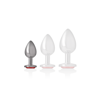 Intense - Analstecker Aus Aluminiummetall Mit Rotem Kristall