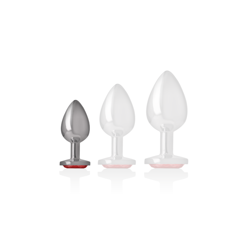 Intense - Analstecker Aus Aluminiummetall Mit Rotem Kristall