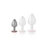 Intense - Plug Anal Metal Aluminio Con Cristal Rojo Talla S |
