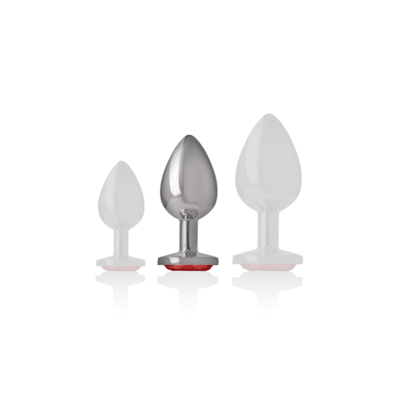 Intense - Plug Anal En Métal Avec Cristal Rouge Taille M | Vybes.it