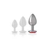 Intense - Analplug Aus Aluminiummetall Mit Rotem Kristall, Grösse L