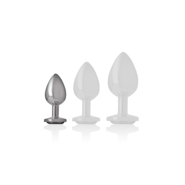 Intense - Plug Anal En Métal Aluminium Avec Cristal Noir Taille S |