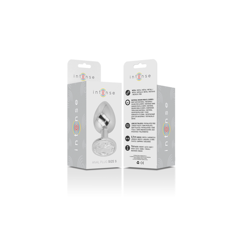 Intense - Plug Anal En Métal Aluminium Avec Cristal Dargent Taille