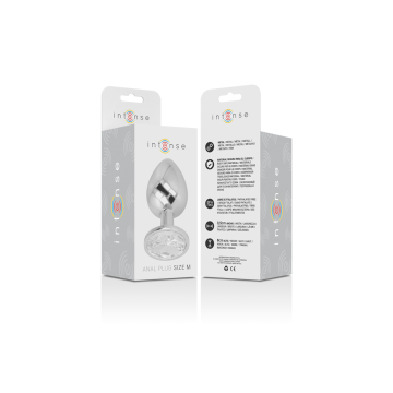 Intense - Plug Anal En Métal Aluminium Avec Cristal Dargent Taille