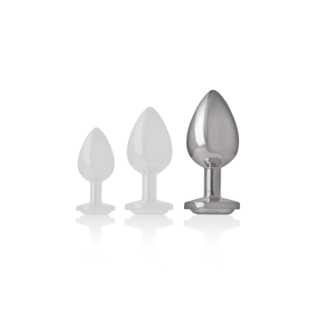 Intense - Plug Anal En Métal Aluminium Avec Cristal Dargent Taille