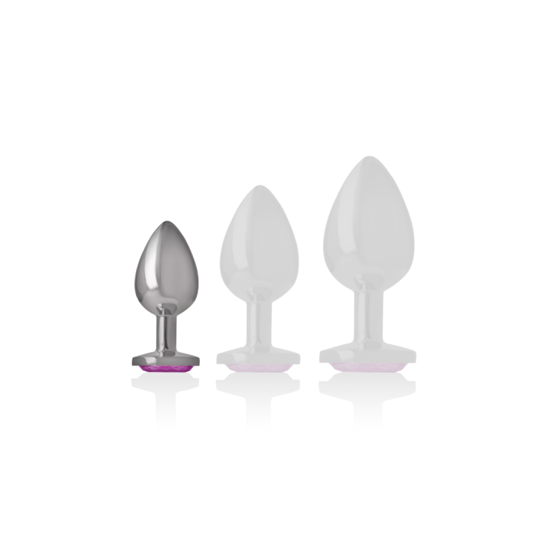 Intense - Plug Anal Metal Aluminio Con Cristal Rosa Talla S |