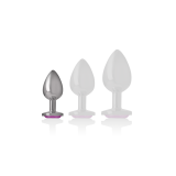Intense - Plug Anal Metal Aluminio Con Cristal Rosa Talla S |