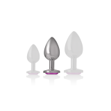 Intense - Analplug Aus Aluminiummetall Mit Rosa Kristall, Grösse M