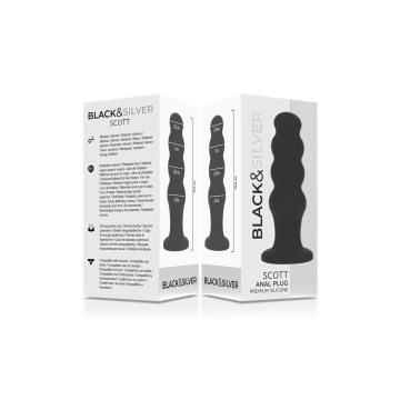 Black&Silver - Scott Premium Silikon Analplug Schwarz | Vybes.it