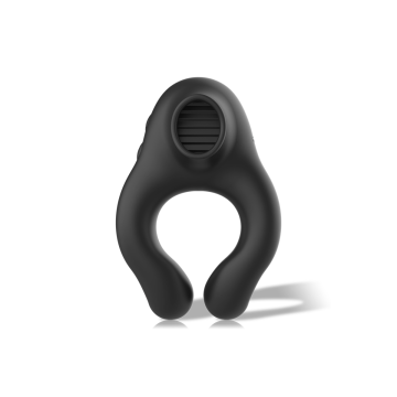Black&Silver - Anillo Vibrador Silicona 3 Motores Recargable Negro