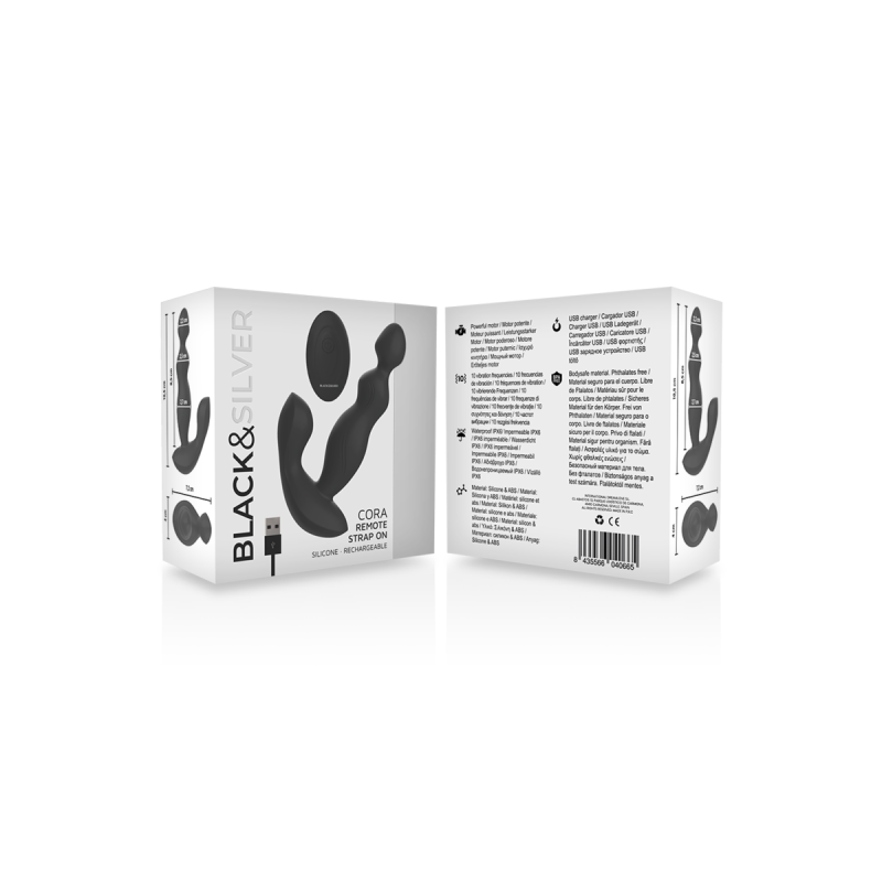 Black&Silver - Cora Anal Plug Silicone Remote Control | Vybes.it