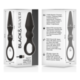 BLACK&SILVER - OZZY POTENTE VIBRADOR PLUG ANAL SILICONA