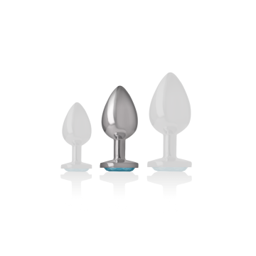 Intense - Plug Anal Métal Aluminium Coeur Bleu Taille M | Vybes.it