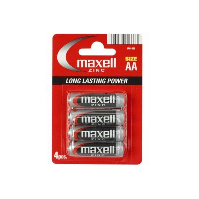 MAXELL - PILA SALINA MANGANESO AA R6 * 4 UNITS - Batteries