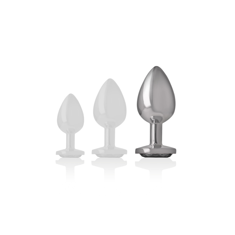 Intense - Plug Anal Metal Aluminio Corazón Blanco Talla L | Vybes.it