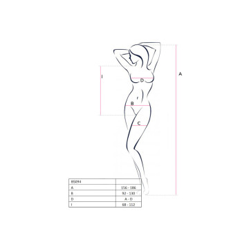 PASSION - BS094 RED BODYSTOCKING ONE SIZE - PASSION WOMAN BODYSTOCKIN…