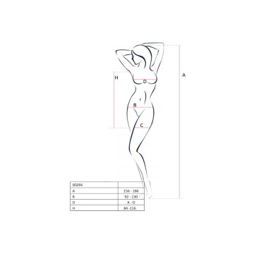 PASSION - BS096 WEISSER BODYSTOCKING, EINE GRÖSSE - PASSION WOMAN BOD…