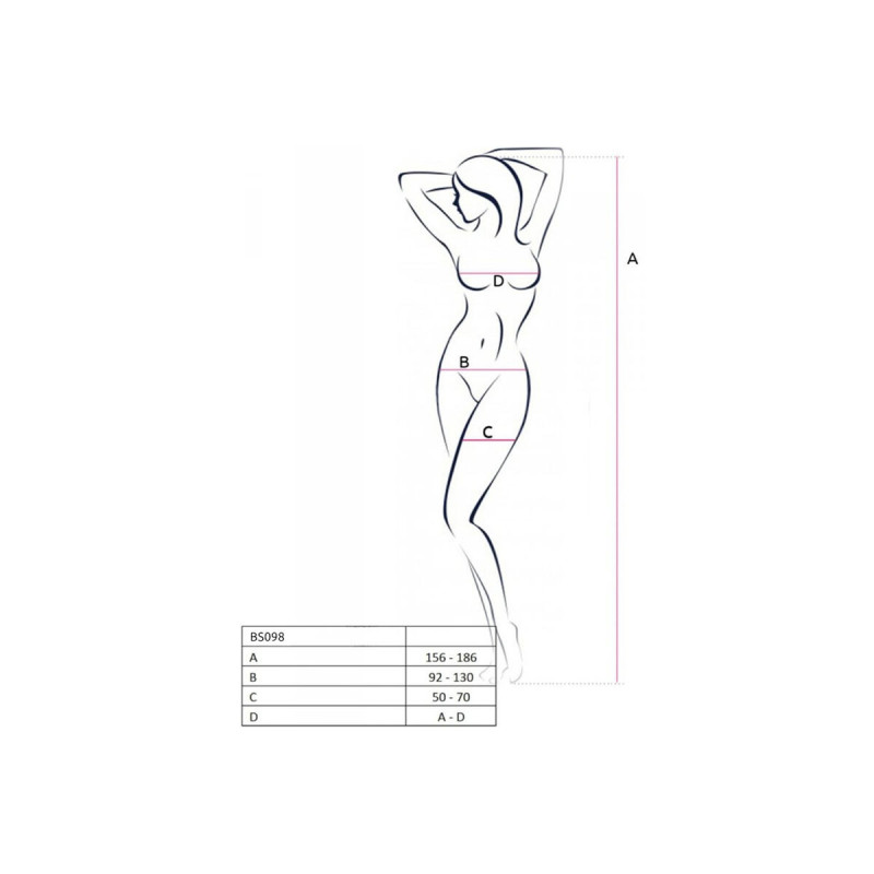 PASSION - BS098 BODYSTOCKING BIANCO TAGLIA UNICA - PASSION WOMAN BODY…