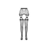 PASSION - COLLANT NOIR AVEC JARRETIÈRE S027 TAILLE UNIQUE - PASSION W…