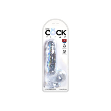 King Cock - Clear Pene Realístico Con Testículos 13.5 Cm