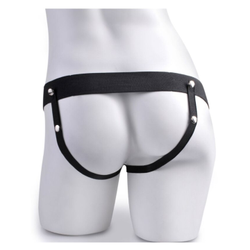 FETISH FANTASY SERIES - HARNAIS RÉGLABLE TÉLÉCOMMANDE PÉNIS RÉALISTE AVEC TESTICULES RECHARGEABLES ET VIBRATEUR 15 CM