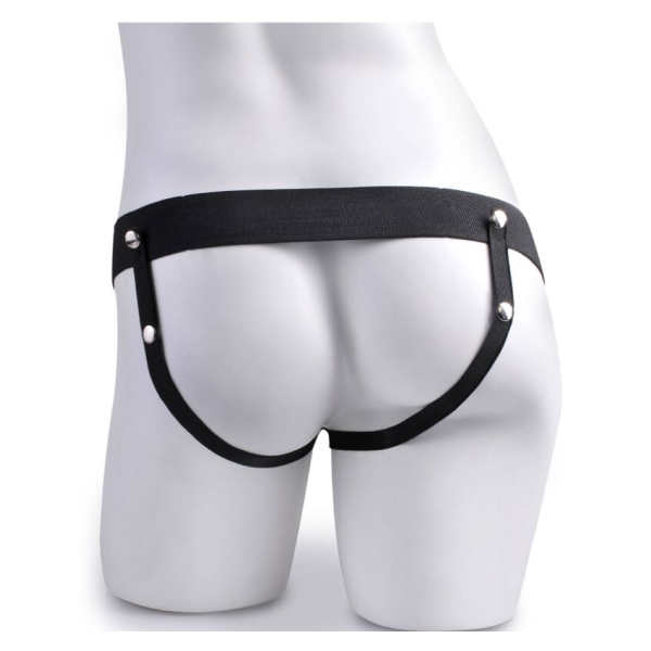 FETISH FANTASY SERIES - HARNAIS RÉGLABLE TÉLÉCOMMANDE PÉNIS RÉALISTE AVEC TESTICULES RECHARGEABLES ET VIBRATEUR 15 CM