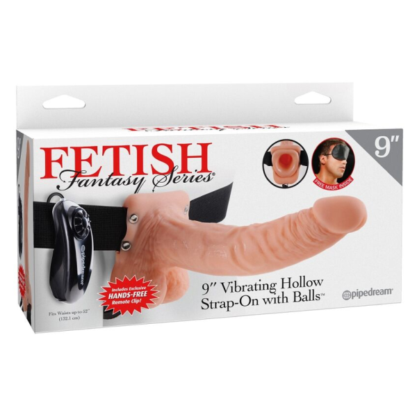 FETISH FANTASY SERIES - HARNAIS RÉGLABLE TÉLÉCOMMANDE PÉNIS RÉALISTE AVEC TESTICULES 23 CM