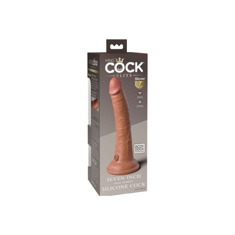 King Cock - Elite Dildo Realistico In Silicone 17.8 Cm Caramel |