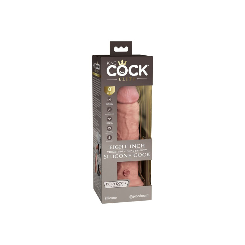 King Cock - Elite Dildo Realistico Vibrante E Silicone 20.3 Cm |