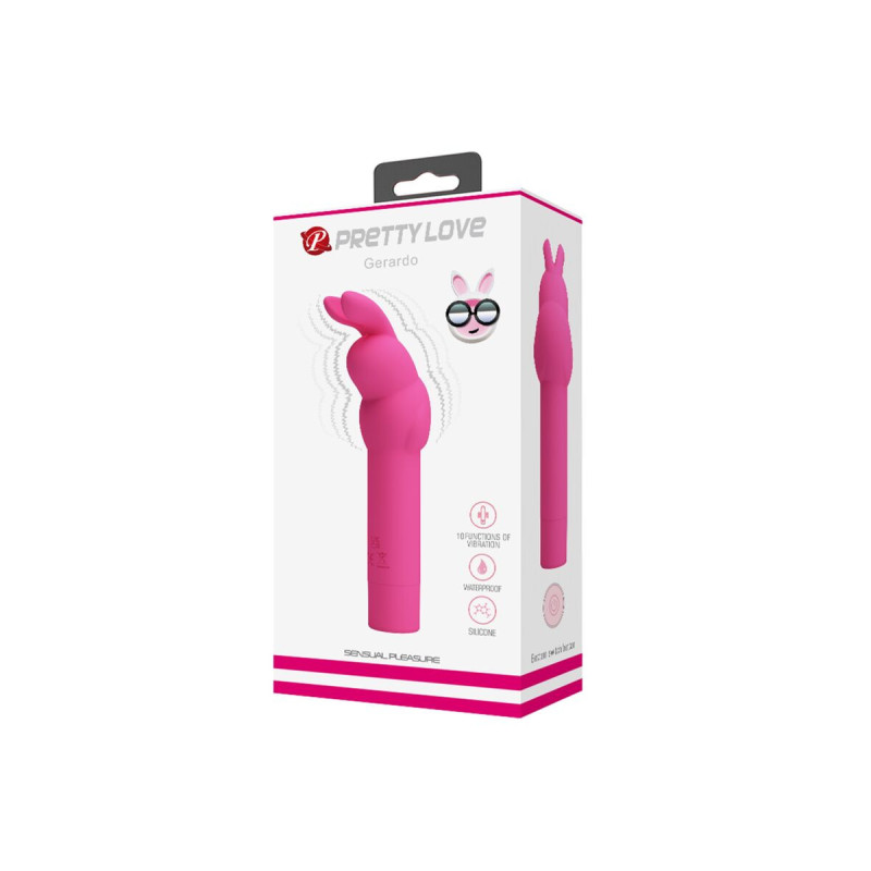 PRETTY LOVE - VIBRATORE IN SILICONE GERARDO FUSCHIA RABBIT - FUN TOYS…