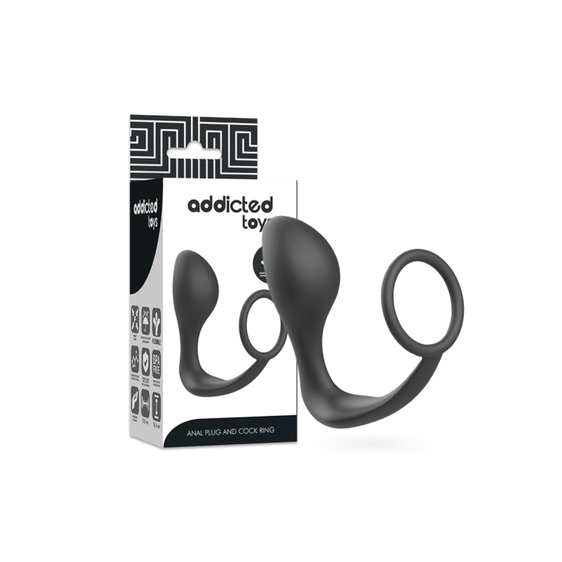 Addicted Toys - Plug Anal Con Anillo Silicona Negro | Vybes.it