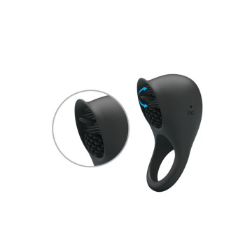Pretty Love - Anillo Vibrador Para Pene Con Lengua Negro | Vybes.it