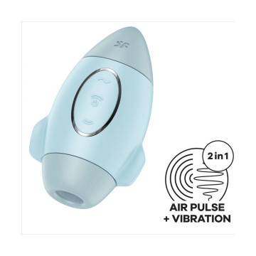 SATISFYER - MISSION CONTROL AZUL VIBRADOR PEQUEÑO DE DOBLE IMPULSO