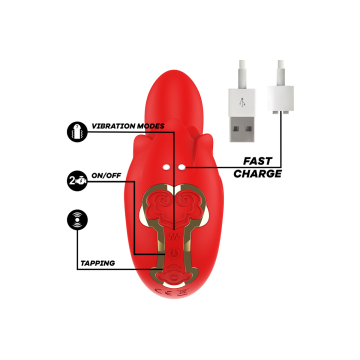 Mia - Selena Estimulador Vibrating + Tapping Rojo | Vybes.it