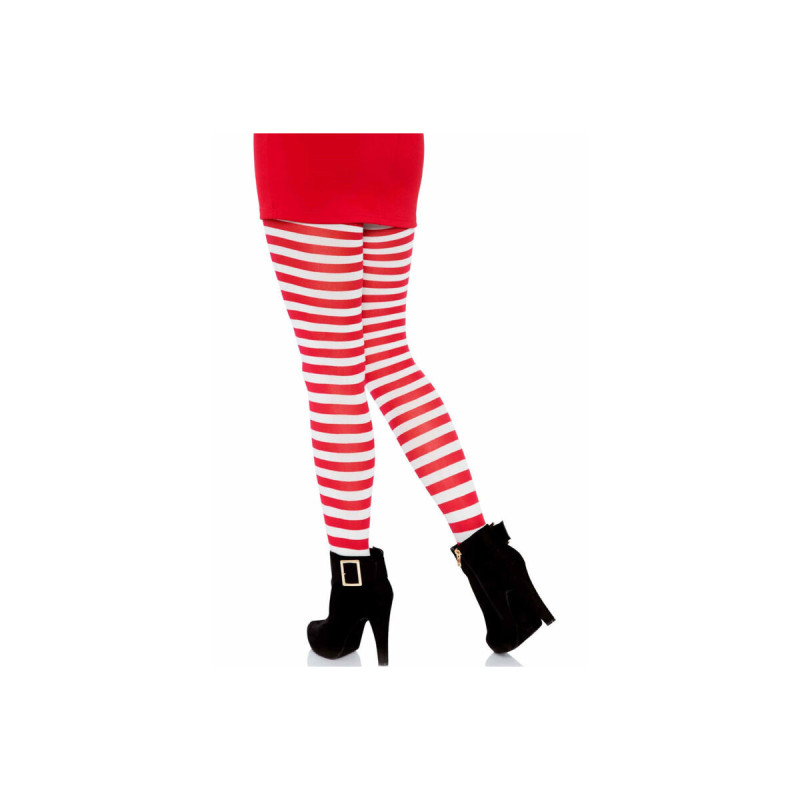 LEG AVENUE - COLLANTS RAYURES BLANC/ROUGE - LEG AVENUE HOSIERY - Chau…