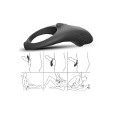 Armony - Anneau Vibrateur Shark Pour Couples Télécommande Noir |