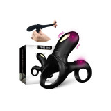 Armony - Ranger Anillo Doble Vibrador Pareja Negro | Vybes.it