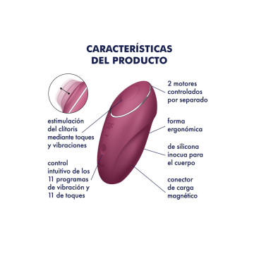 Satisfyer - Tap & Climax 1 Vibrador Lay - On Rojo | Vybes.it