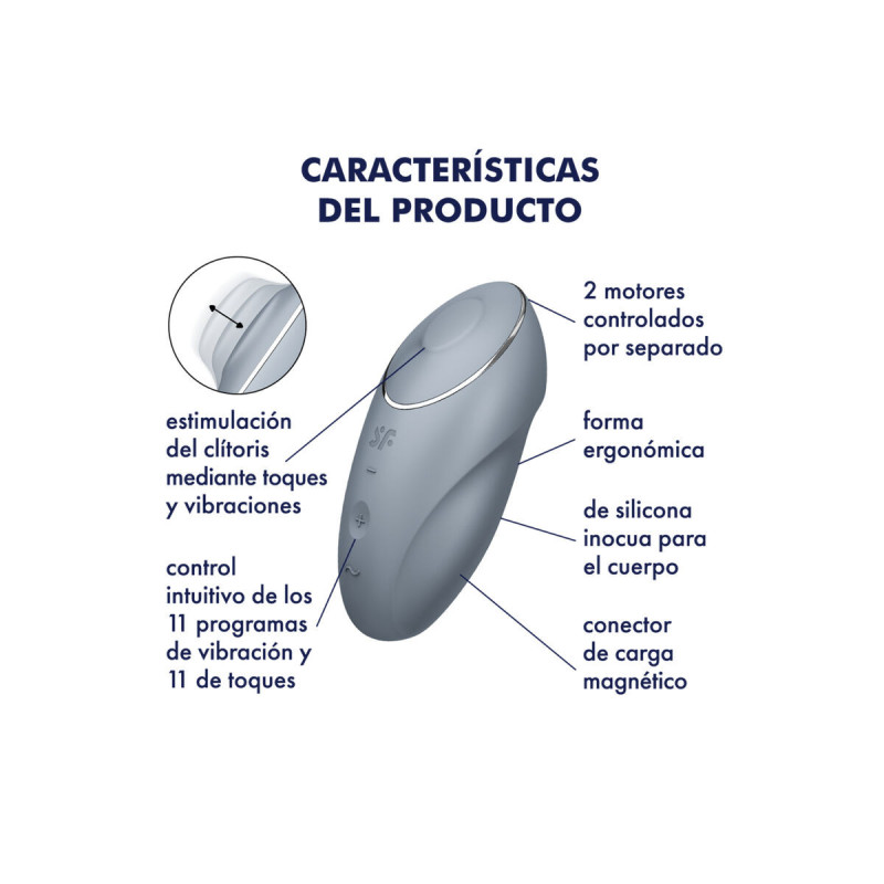 Satisfyer - Tap & Climax 1 Vibrador Lay - On Gris | Vybes.it