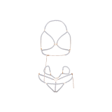 Leg Avenue - Set Sujetador Muñequeras & Tanga Perla | Vybes.it
