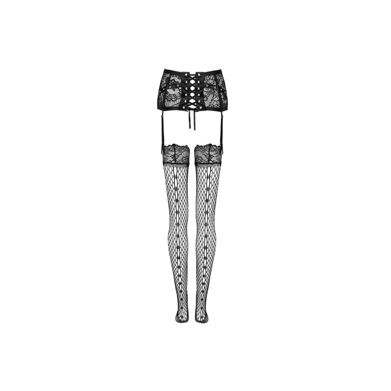 Livco Corsetti Fashion - Strumpfgürtel + Strümpfe Schwarz | Vybes.it
