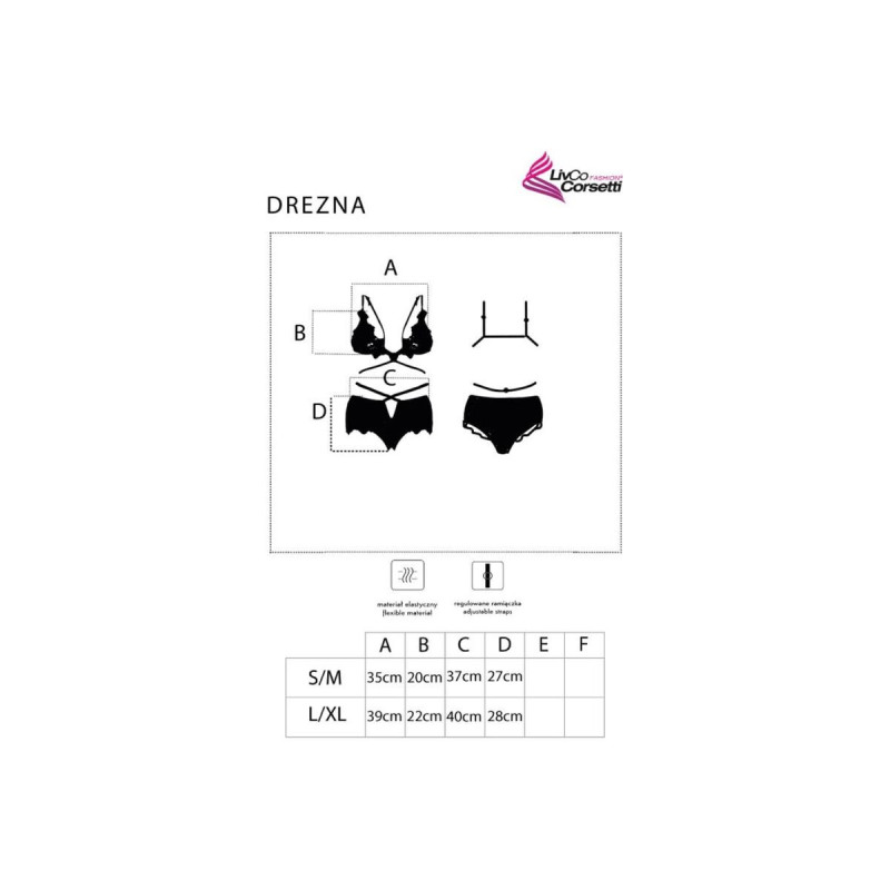 Livco Corsetti Fashion - Drezna Lc 90733 Sujetador + Panty Negro