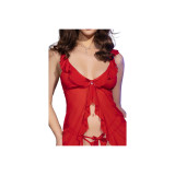Chilirose - Cr 4696 Babydoll & Tanga Crotchless Rojo L/Xl | Vybes.it