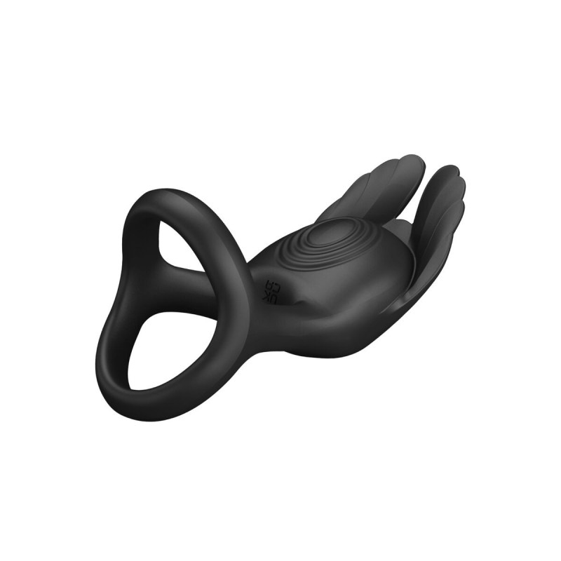 Pretty Love - Silas Anneau Pénis Vibrant 7 Vibrations Silicone Noir